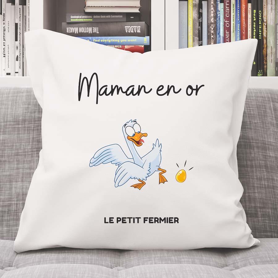 Housse de coussin maman en or - Le Petit Fermier