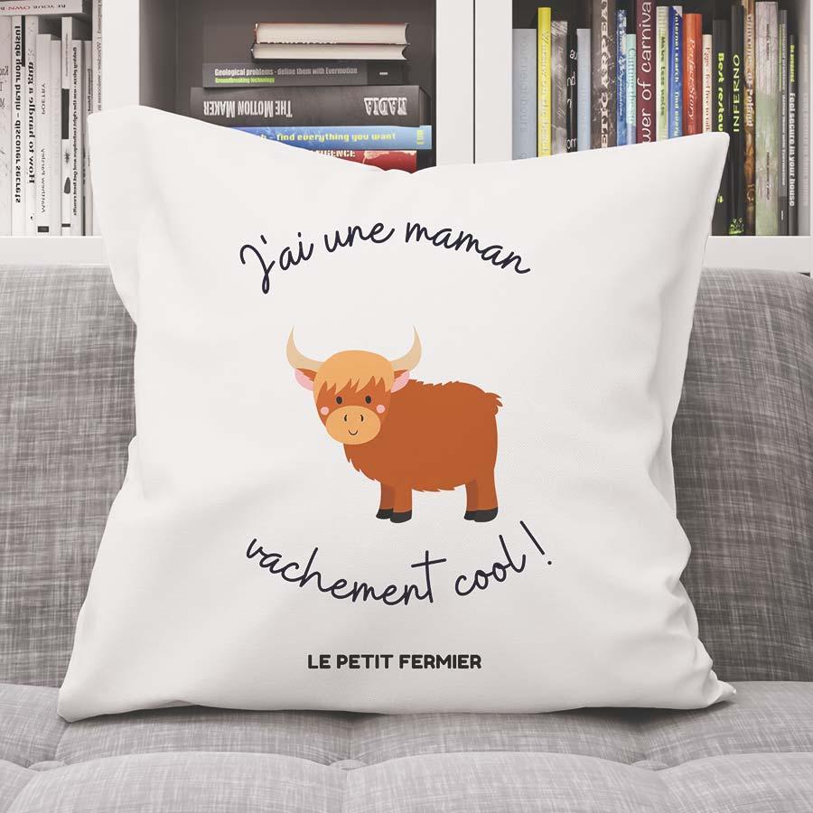 Housse de coussin Maman vachement cool - Le Petit Fermier