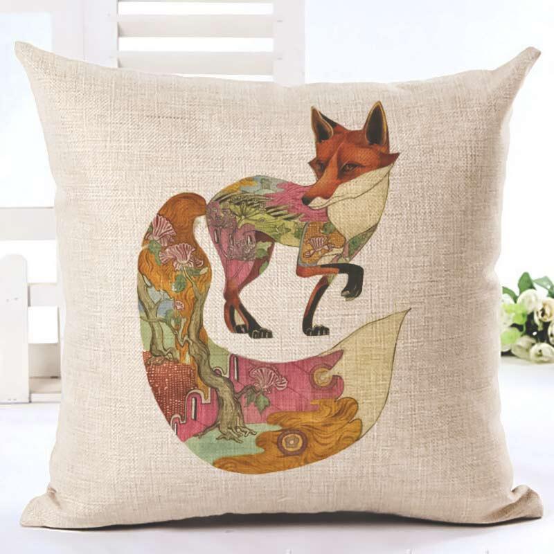 Housse de coussin renard abstrait - Le Petit Fermier