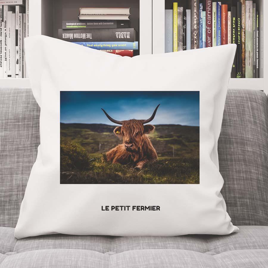 Housse de coussin Vache Highland - Le Petit Fermier