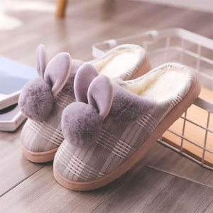 Pantoufles lapin à carreaux - Le Petit Fermier