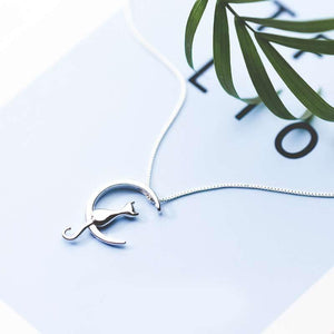 Pendentif chat en argent véritable - Le Petit Fermier