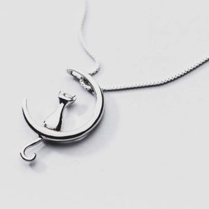 Pendentif chat en argent véritable - Le Petit Fermier