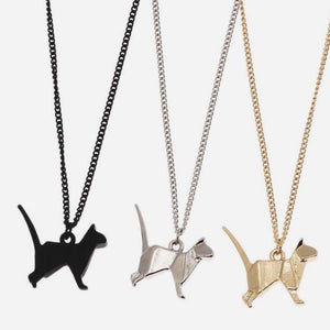 Pendentif chat origami - Le Petit Fermier