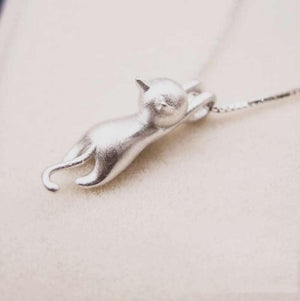 Pendentif chat qui s'accroche en argent véritable - Le Petit Fermier