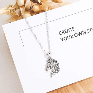 Pendentif design tête de cheval en argent véritable - Le Petit Fermier