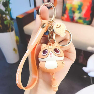 Porte-clé chat roux kawaii - Le Petit Fermier