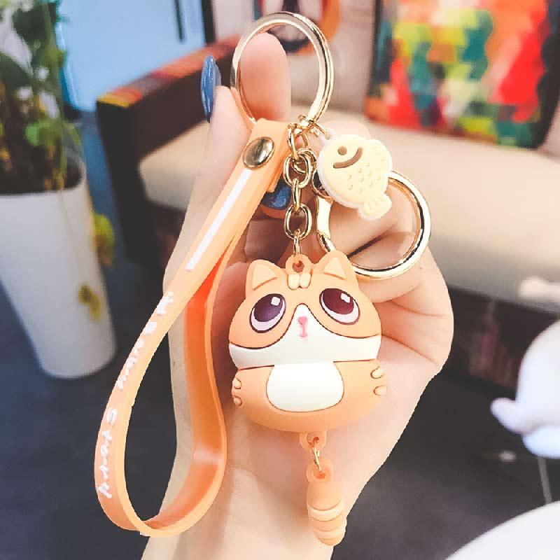 Porte-clé chat roux kawaii - Le Petit Fermier