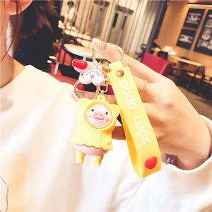 Porte-clé cochon jaune - Le Petit Fermier