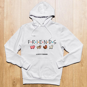 Sweat à capuche blanc FRIENDS - Le Petit Fermier