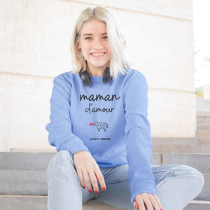 Sweat à capuche maman d'amour - Le Petit Fermier