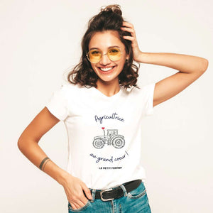 T-shirt agricultrice au grand cœur - Le Petit Fermier
