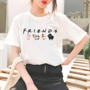 T-shirt blanc animaux FRIENDS - Le Petit Fermier