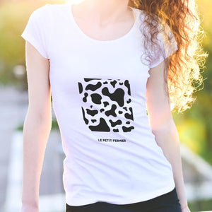 T-shirt blanc au motif vache - Le Petit Fermier