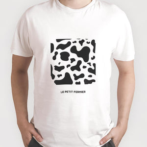 T-shirt blanc au motif vache - Le Petit Fermier