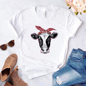 T-shirt blanc vache laitière bandana - Le Petit Fermier