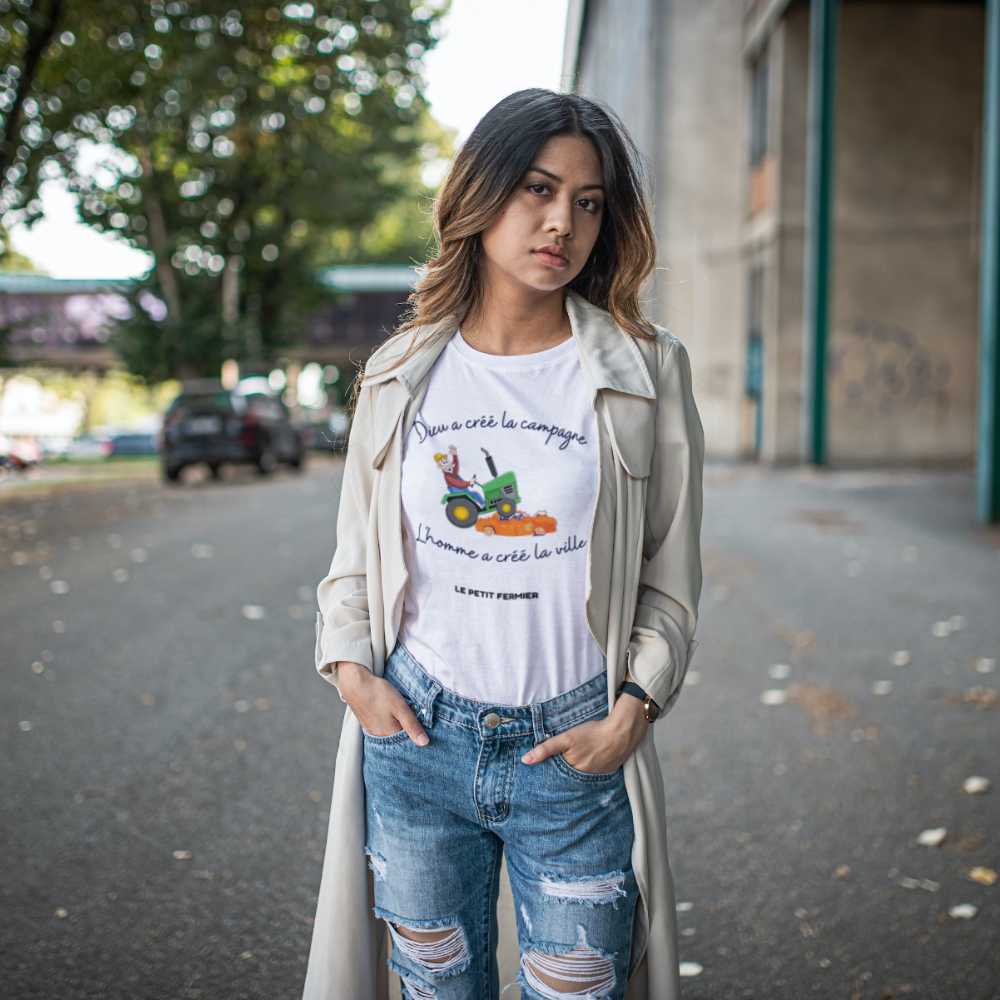 T-shirt Dieu a créé la campagne, l'homme a créé la ville - Le Petit Fermier