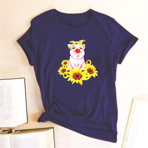 T-shirt le cochon et son tournesol - Le Petit Fermier
