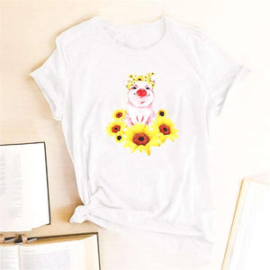 T-shirt le cochon et son tournesol - Le Petit Fermier