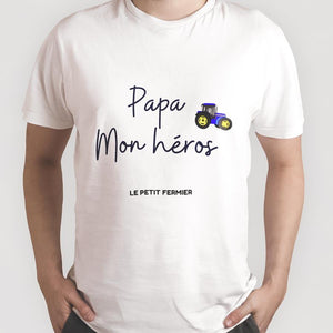 T-shirt papa mon héros - Le Petit Fermier