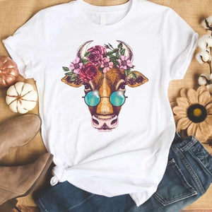 T-shirt tête de vache baba-cool - Le Petit Fermier