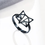 Bague origami tête de renard