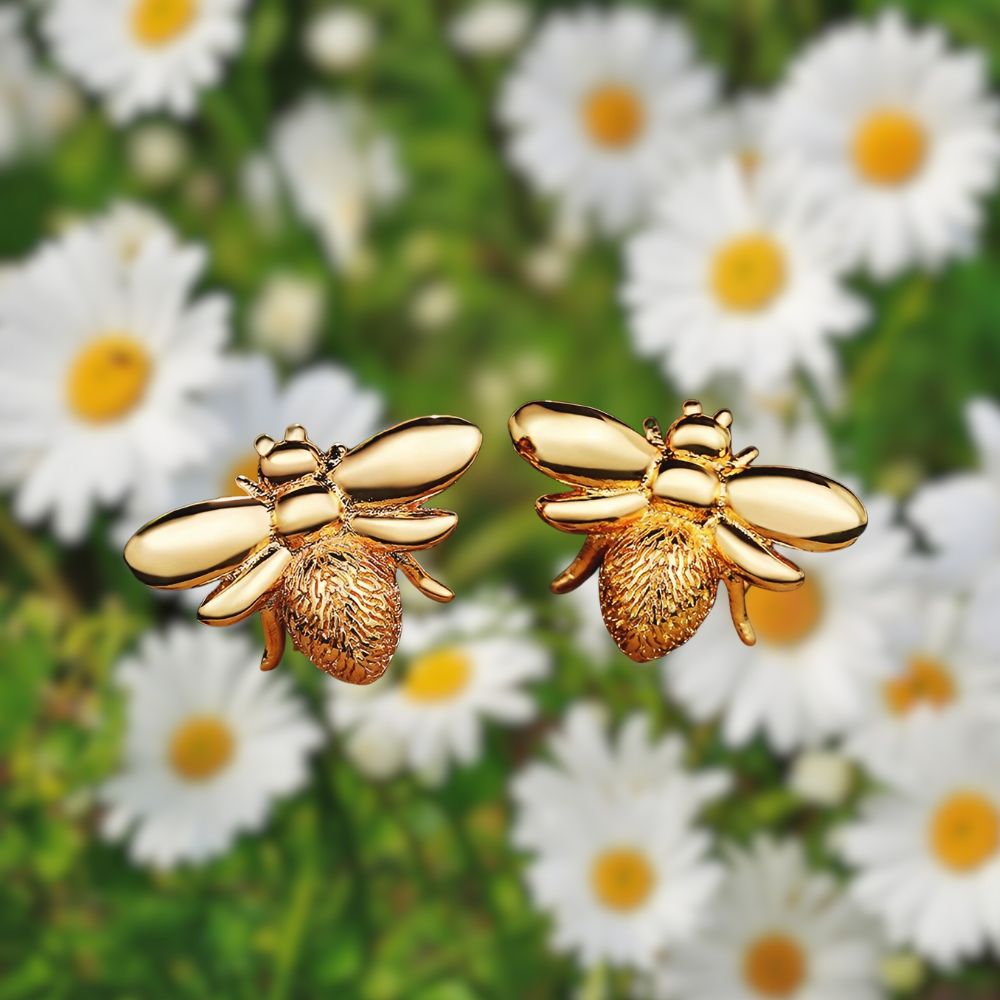 Boucles d'oreilles abeilles or