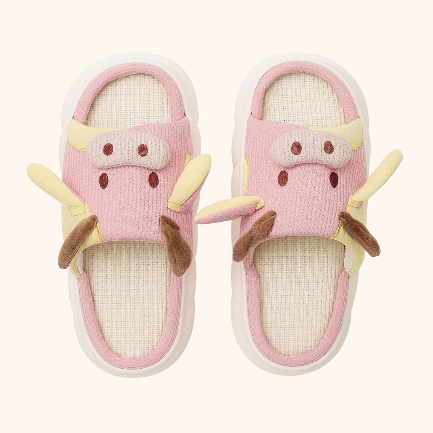 Chaussons vaches roses MOUMELLE