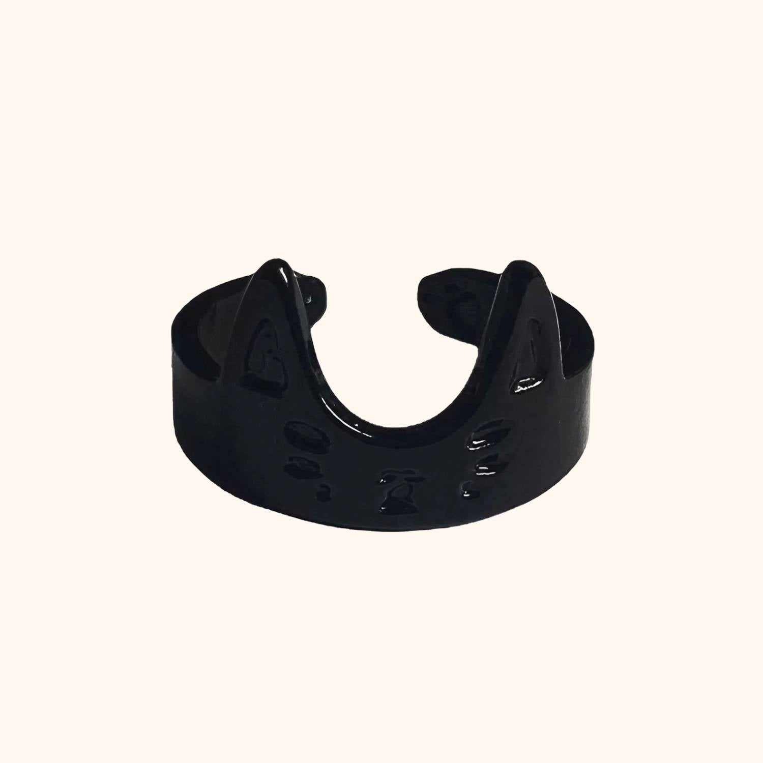 Bague chat cartoon noire
