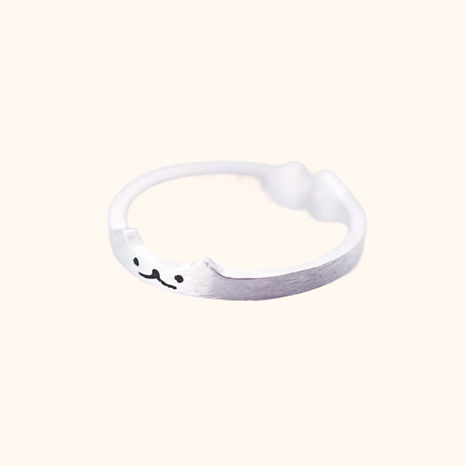 Bague petit chat kawaii en argent
