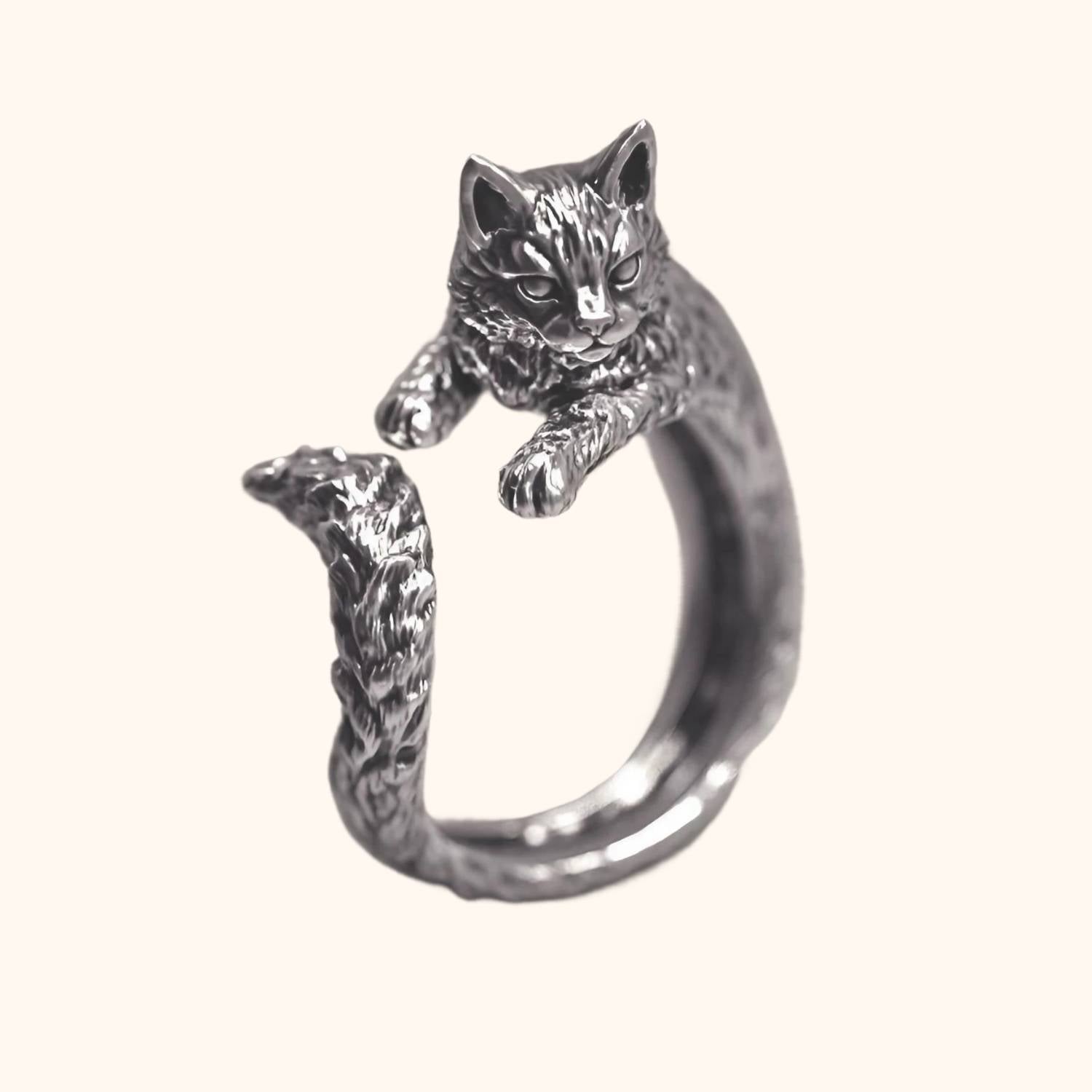 Bague chat réaliste