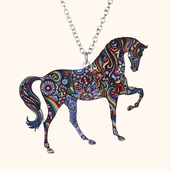 Collier cheval en acrylique