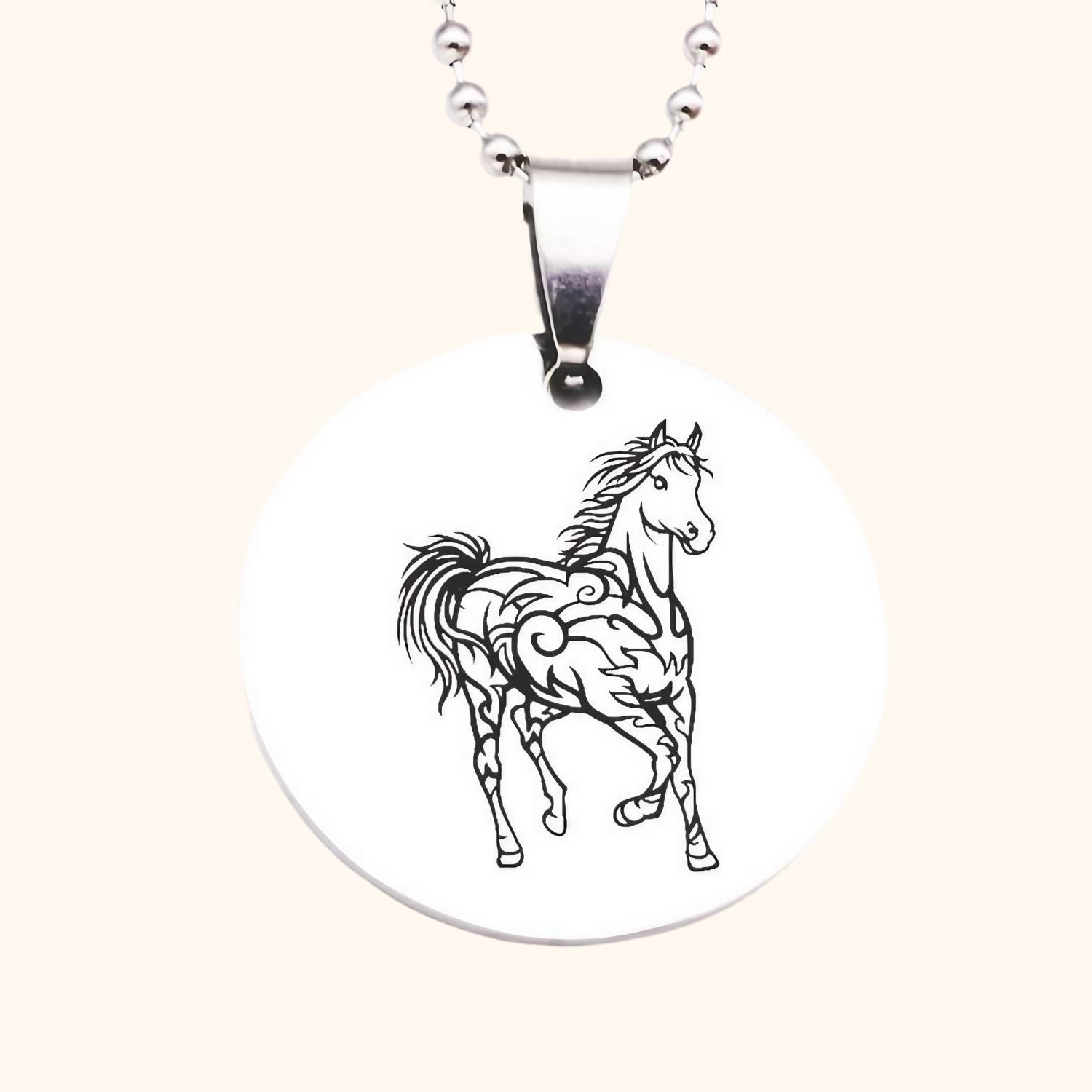 Collier médaillon cheval