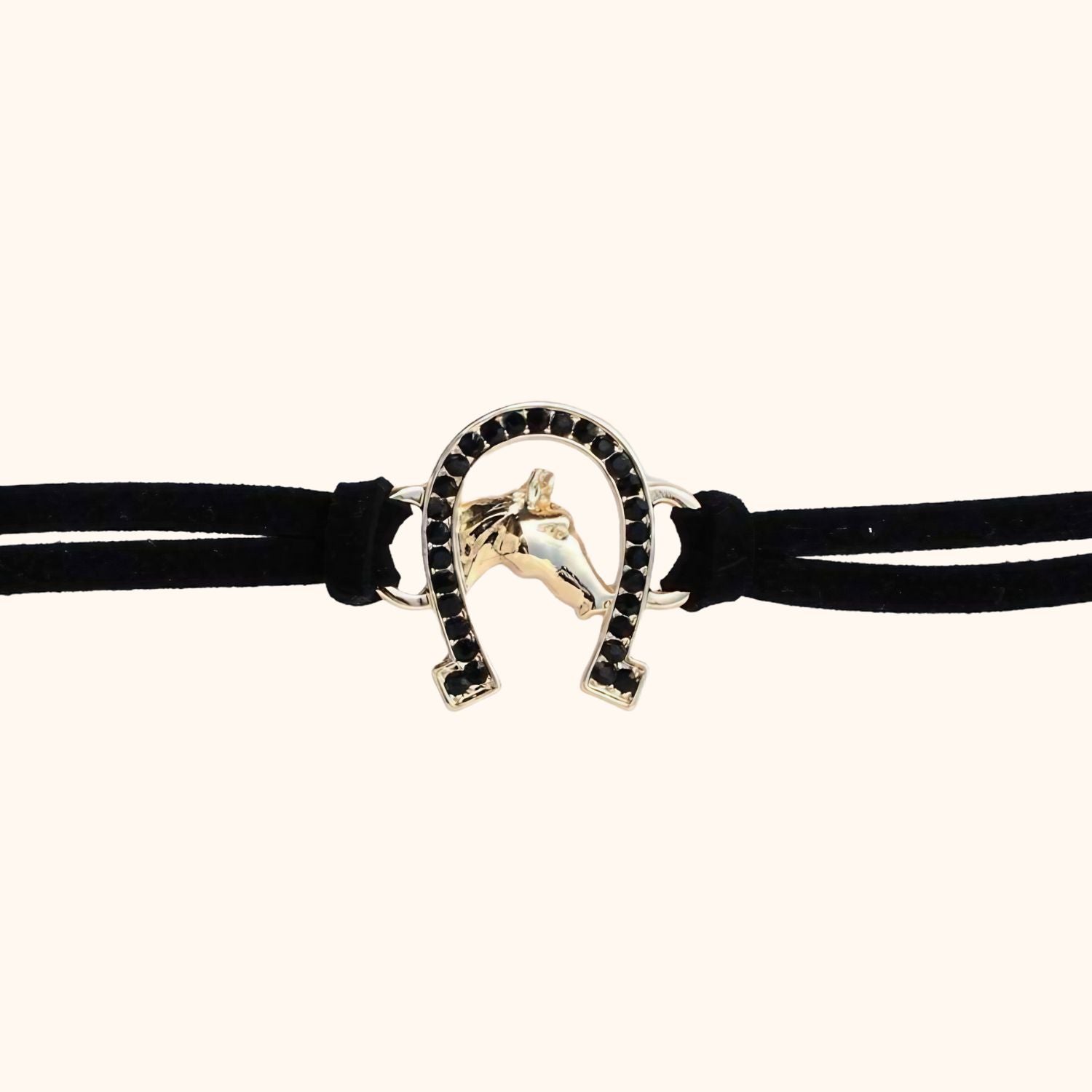 Bracelet fer à cheval touches de noires