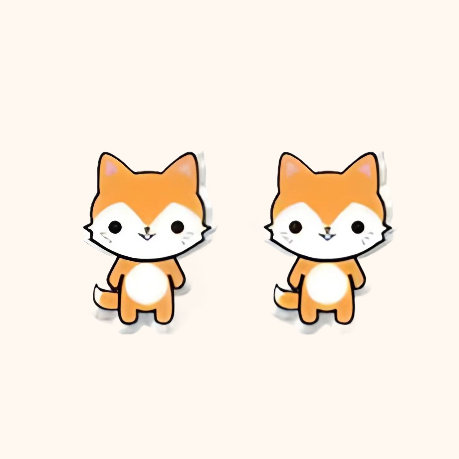 Boucles d'oreilles kawaii renard
