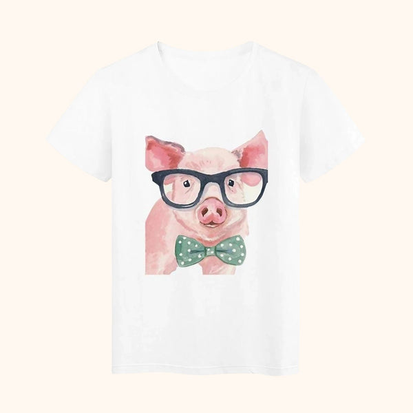 T-shirt le cochon à lunette