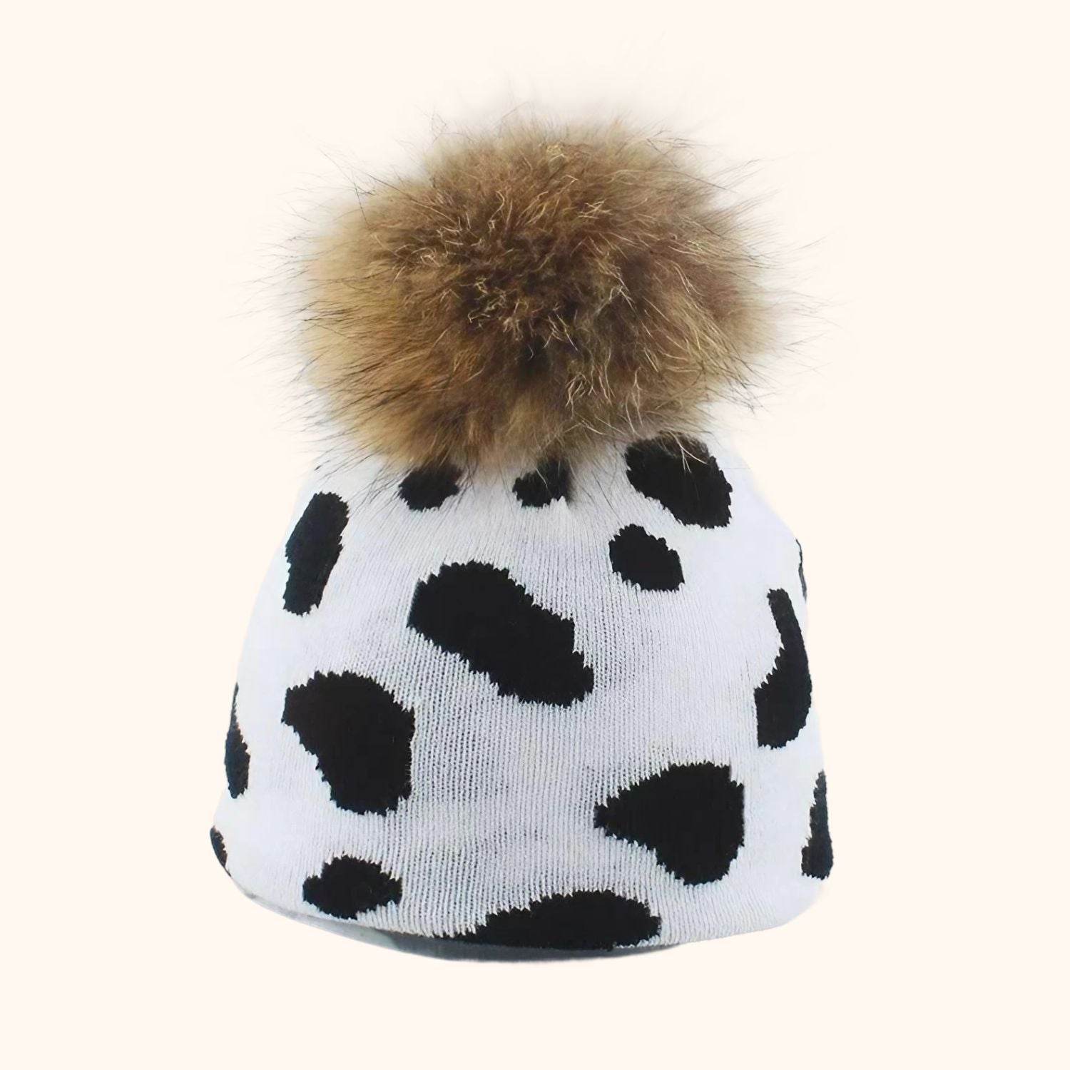 Bonnet vache avec pompon