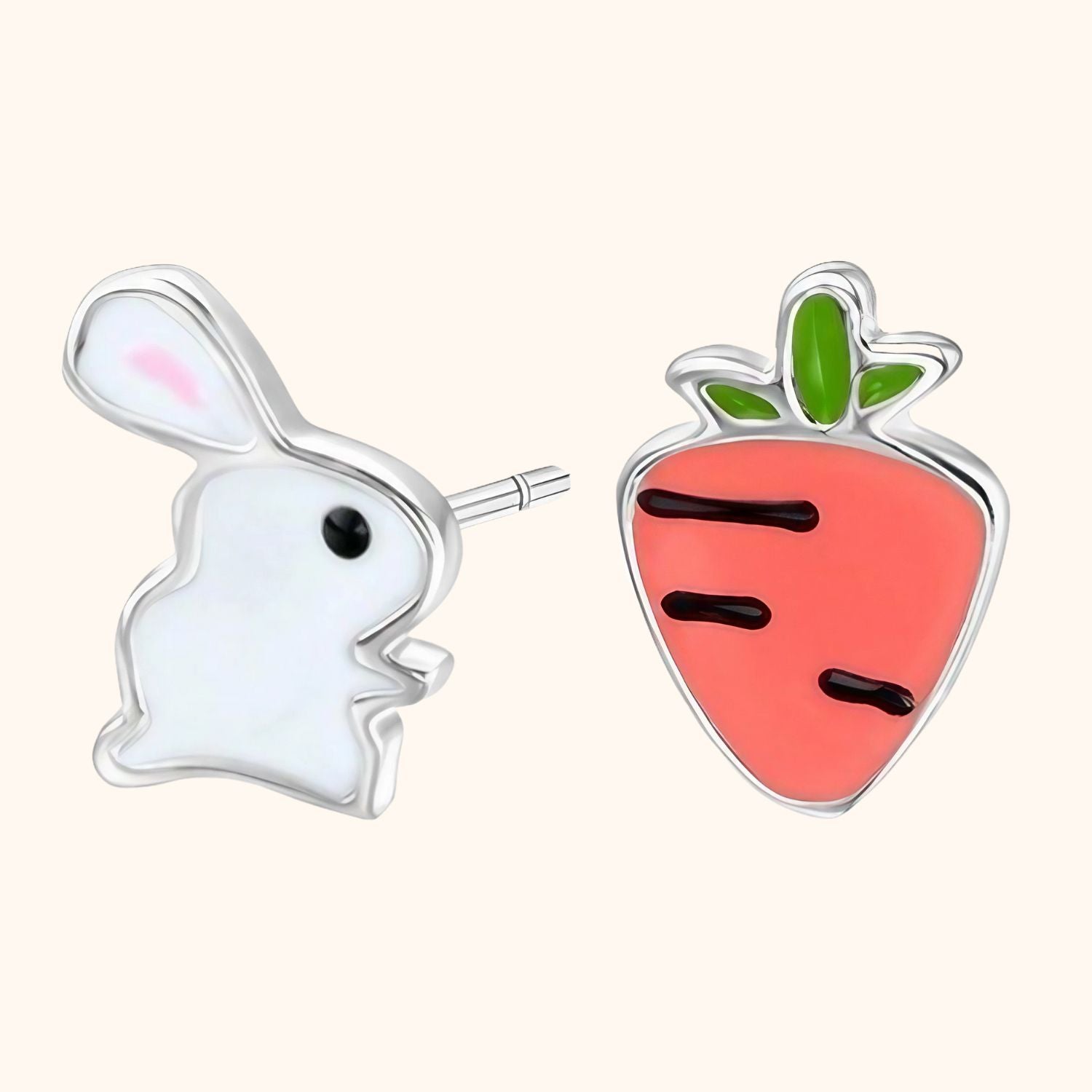 Boucles d'oreilles lapin et carotte