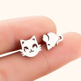 Boucles d'oreilles chat et souris