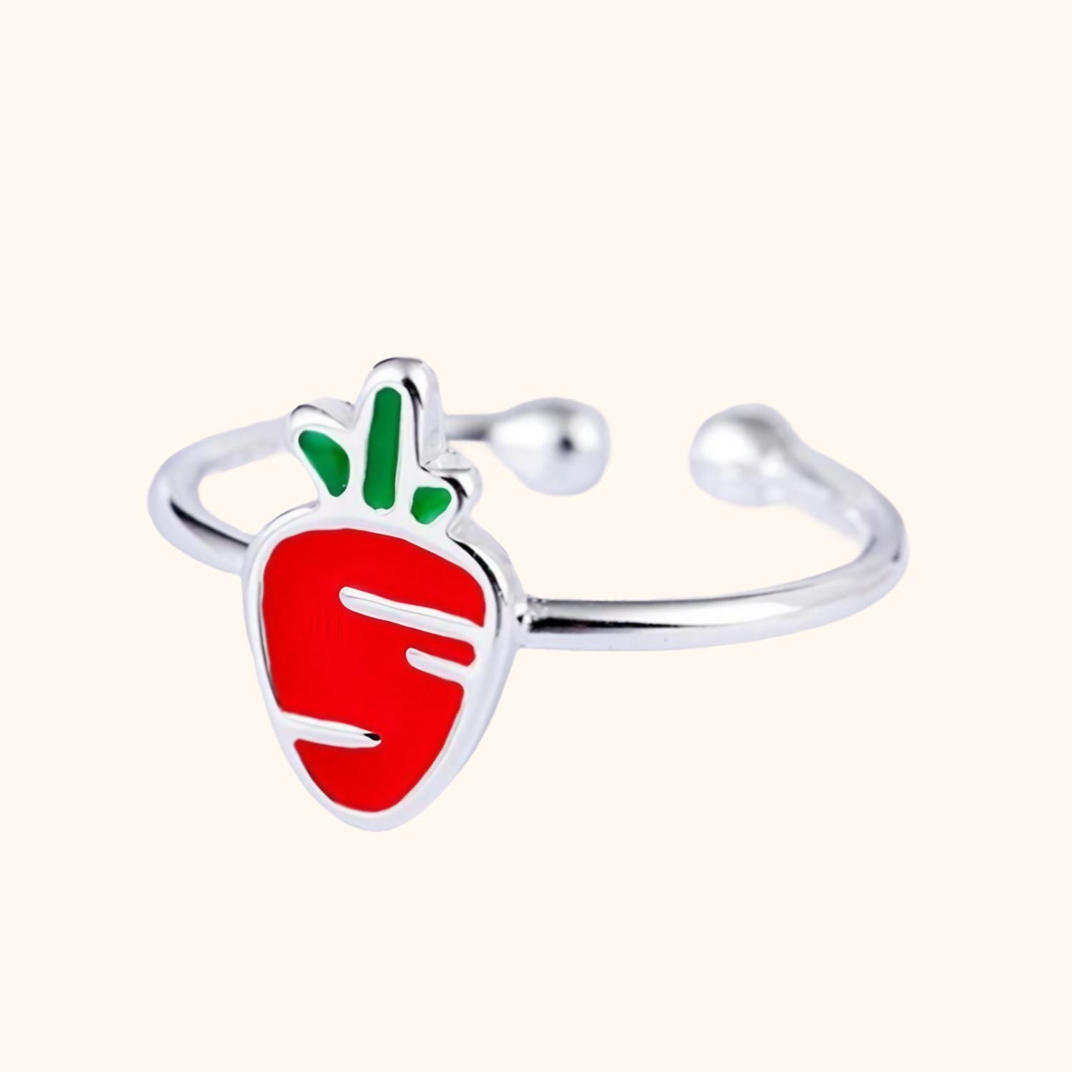 Bague lapin et sa carotte