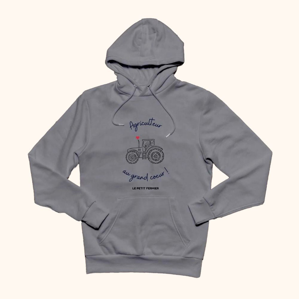 Sweat à capuche agriculteur au grand cœur