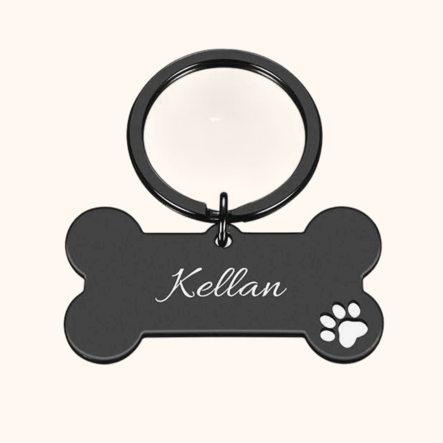 Collier personnalisable os noir pour chien