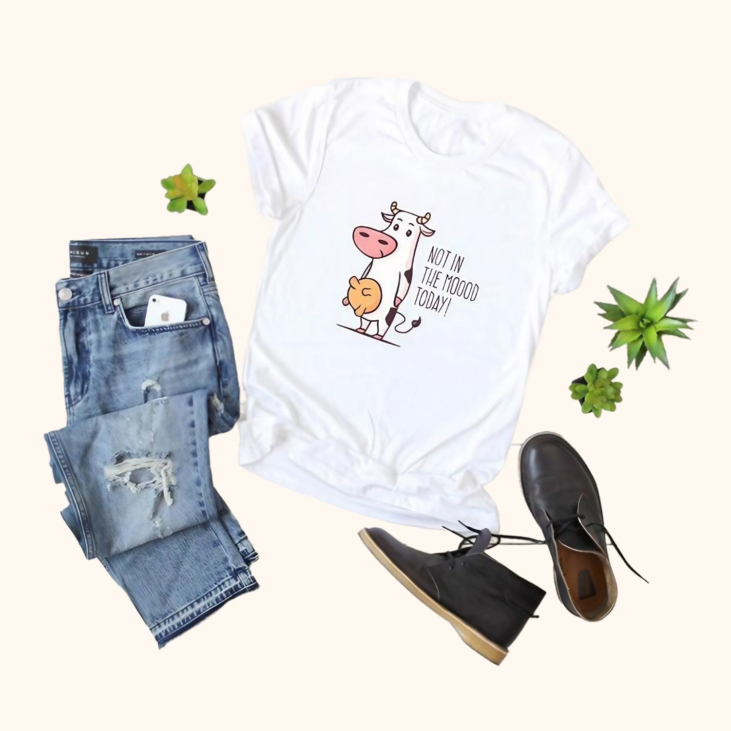 T-shirt vache I'm Not In The Moood Today