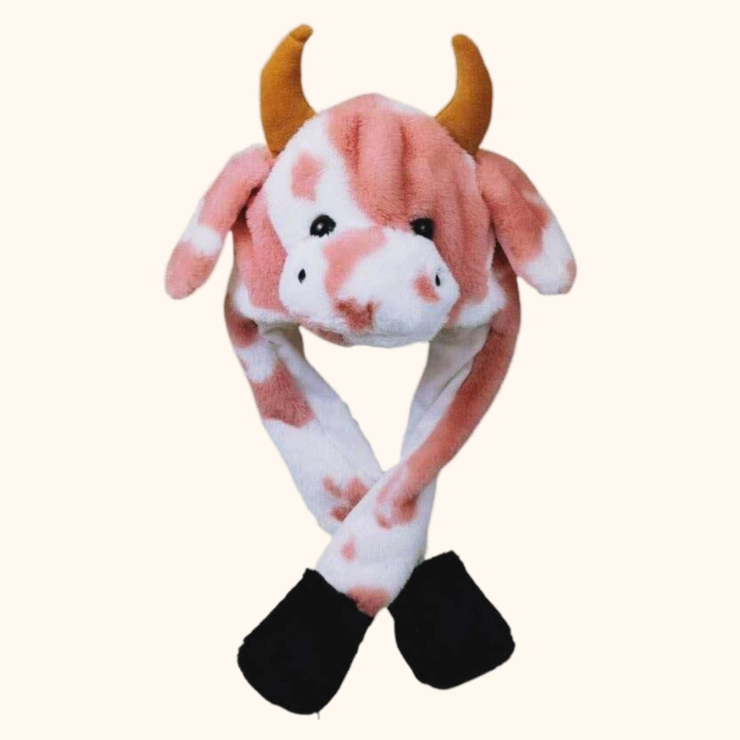 Bonnet lumineux vache rose et blanche
