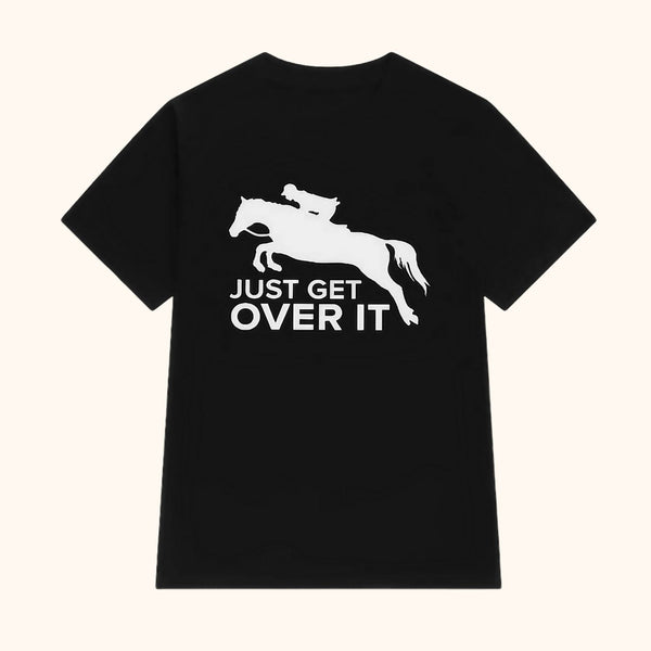 T-shirt noir cheval JUST GET OVER IT