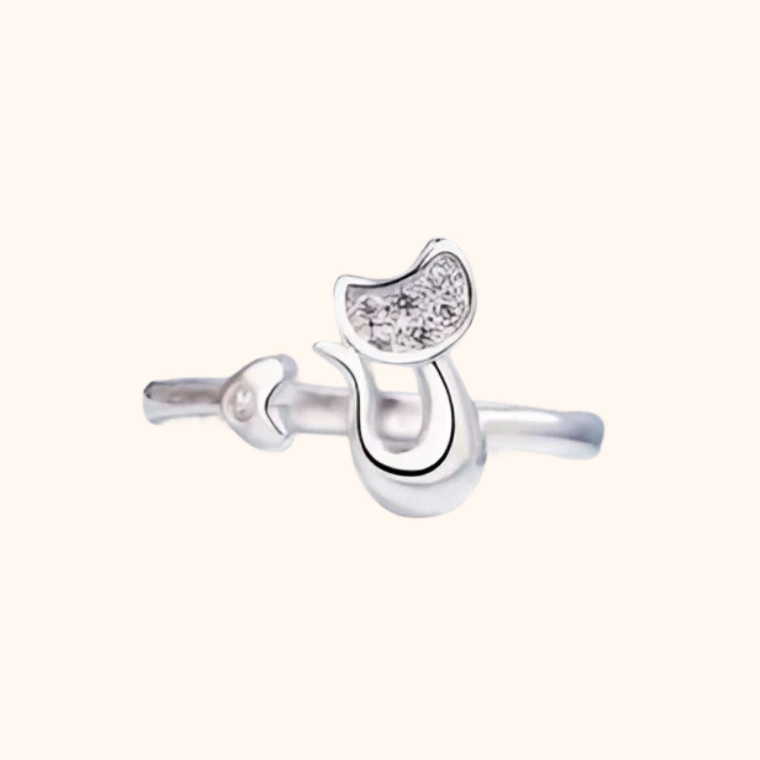Bague chat élégante et cristal