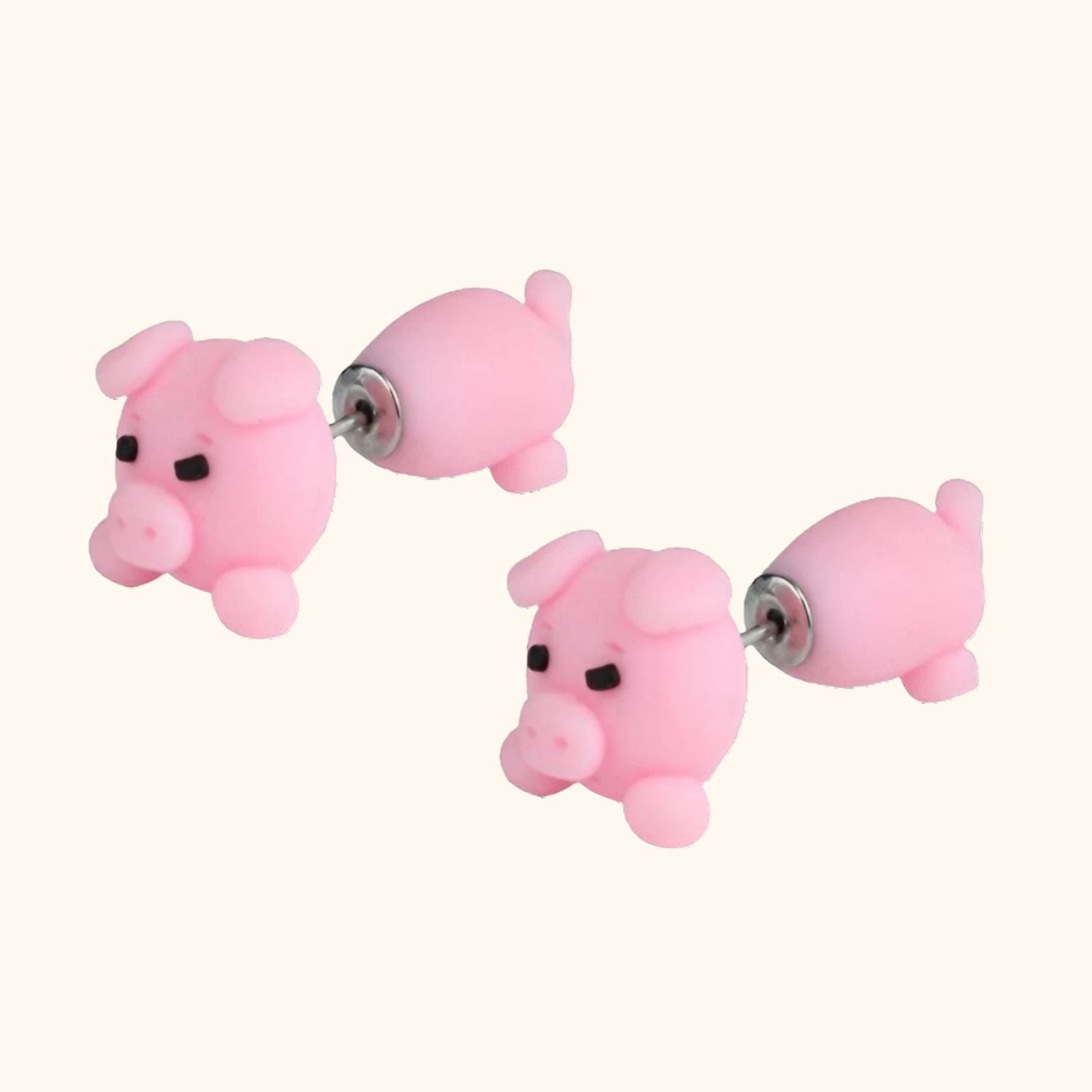 Boucles d'oreilles cochon faites main