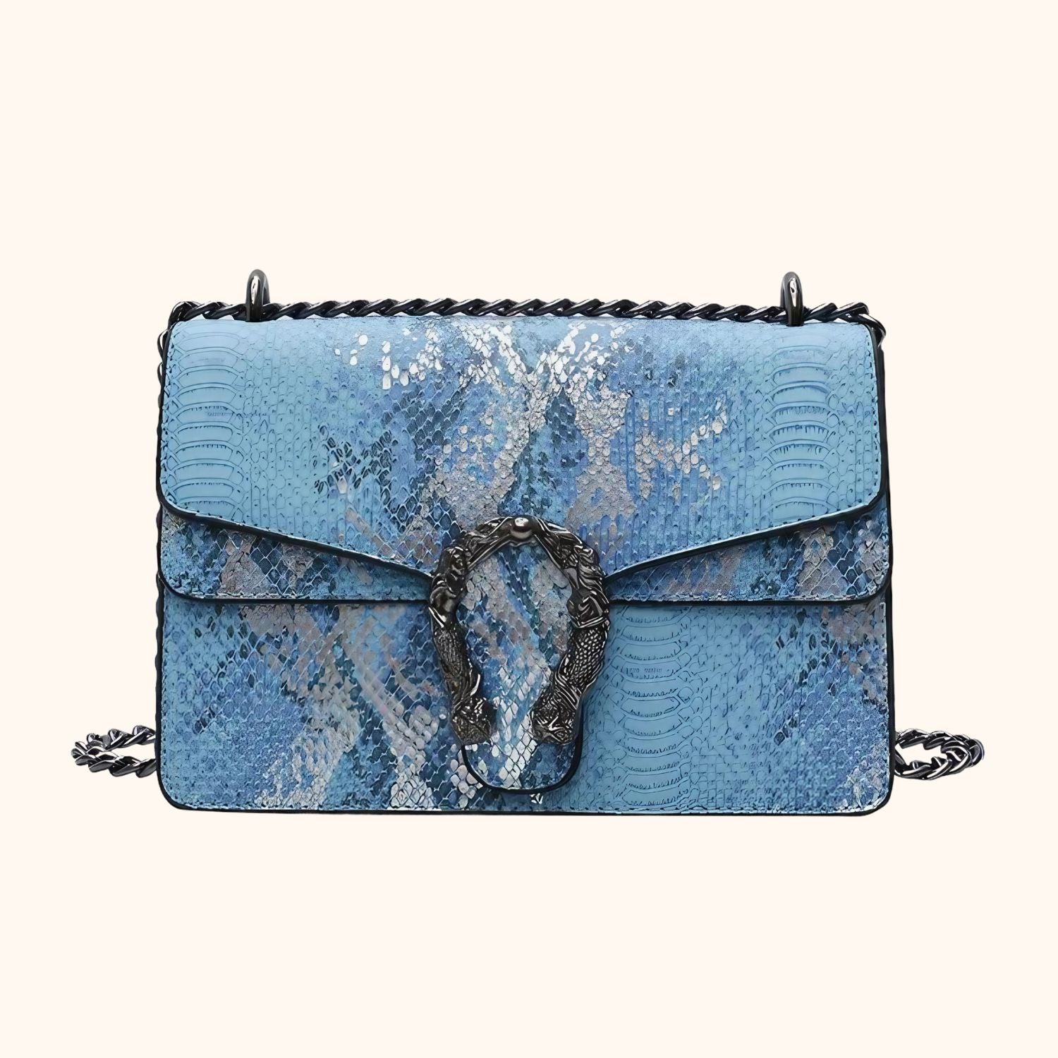 Sac à main bleu fer à cheval