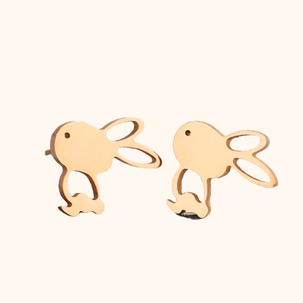 Boucles d'oreilles lapin dorées