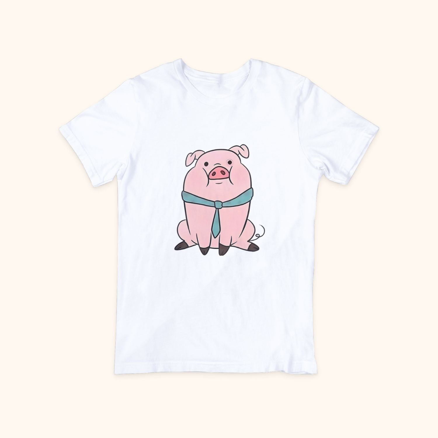 T-shirt cochon et cravate verte